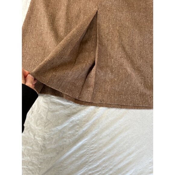 Pykette Womens Brown Skirt 14 midi‎ elastic pull on polyester vintage pockets - Picture 3 of 9